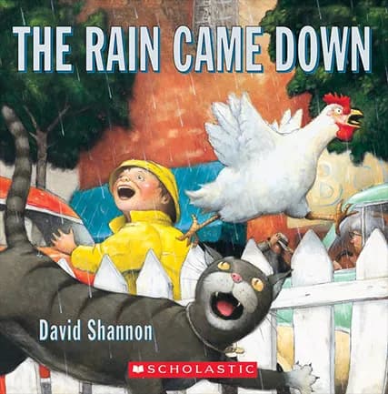 The rain came down